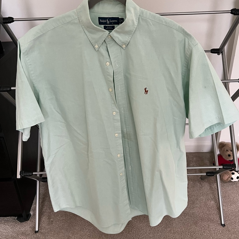 Ralph Lauren Mint Green Short Sleeve Button-Down Shirt